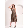 Slip Midi-Kleid mit Leopardenmuster